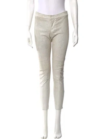 Pre-owned Yigal Azrouël Lamb Leather Leggings Pants In Blue