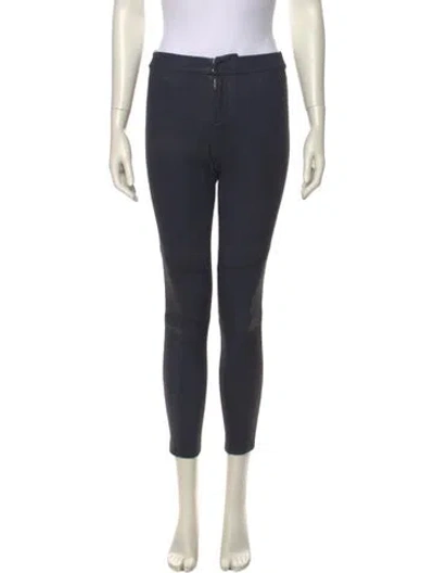 Pre-owned Yigal Azrouël Lamb Leather Skinny Leg Pants In Gray