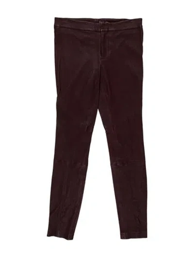 Pre-owned Yigal Azrouël Lamb Leather Skinny Leg Pants W/ Tags In Purple