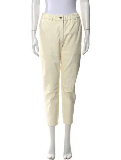 Pre-owned Yigal Azrouël Lamb Leather Straight Leg Pants In Neutral