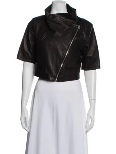 Pre-owned Yigal Azrouël Lambskin Biker Jacket In Black
