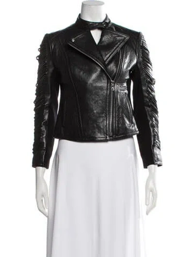 Pre-owned Yigal Azrouël Lambskin Biker Jacket In Black