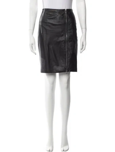 Pre-owned Yigal Azrouël Lambskin Mini Skirt In Black