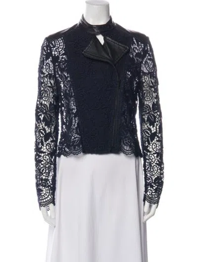 Pre-owned Yigal Azrouël Lambskin Plaid Print Blazer In Blue