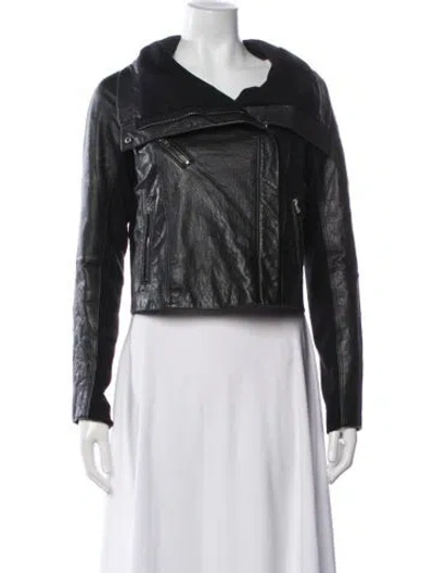 Pre-owned Yigal Azrouël Leather Biker Jacket In Black