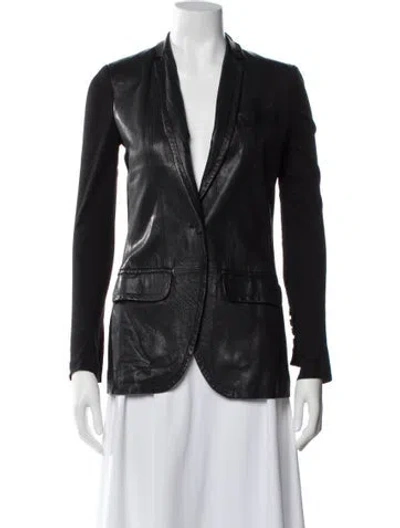 Pre-owned Yigal Azrouël Leather Blazer In Black