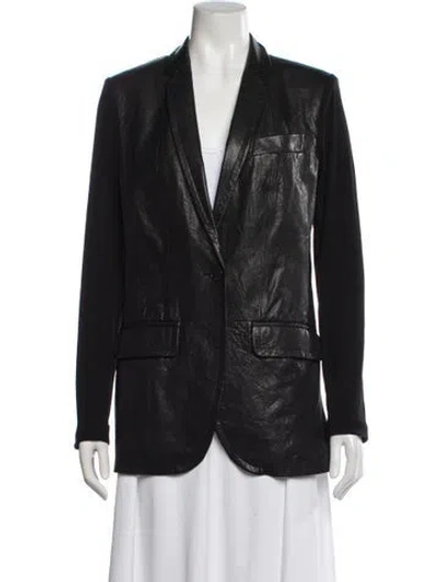 Pre-owned Yigal Azrouël Leather Blazer In Black