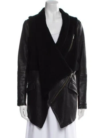 Pre-owned Yigal Azrouël Leather Coat In Black