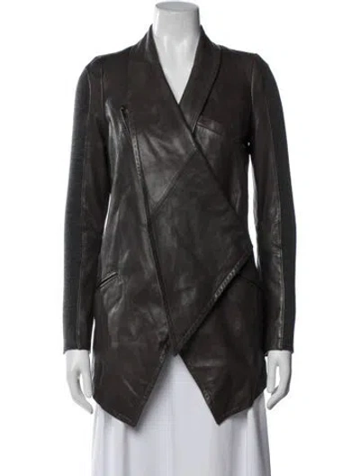 Pre-owned Yigal Azrouël Leather Jacket In Gray
