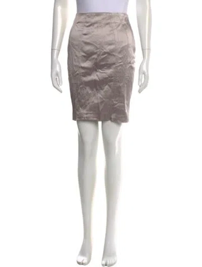 Pre-owned Yigal Azrouël Leather Mini Skirt In Gray
