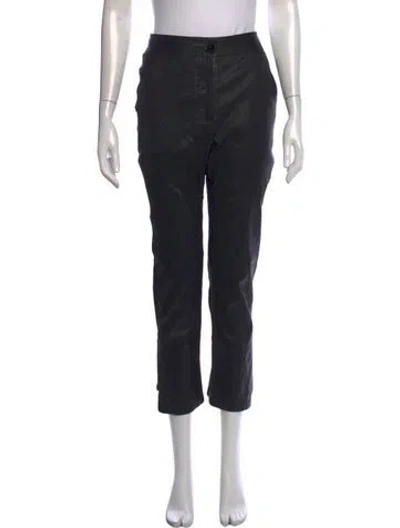 Pre-owned Yigal Azrouël Leather Straight Leg Pants In Black