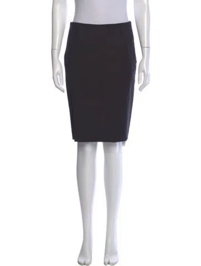 Pre-owned Yigal Azrouël Leather Trim Embellishment Knee-length Skirt In Black