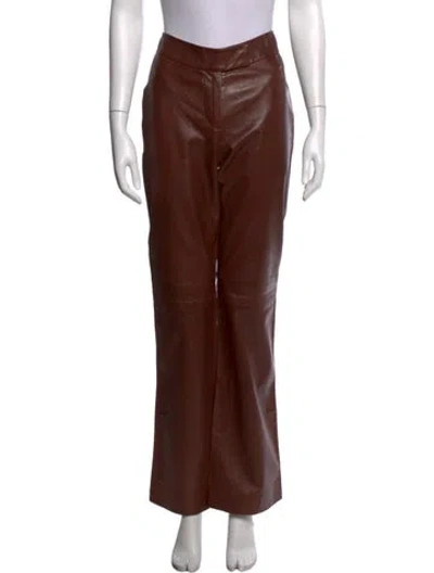 Pre-owned Yigal Azrouël Leather Wide Leg Pants In Multi