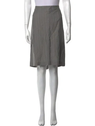 Pre-owned Yigal Azrouël Linen Knee-length Skirt In Grey