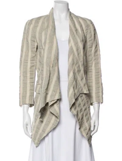Pre-owned Yigal Azrouël Linen Plaid Print Blazer In Gray