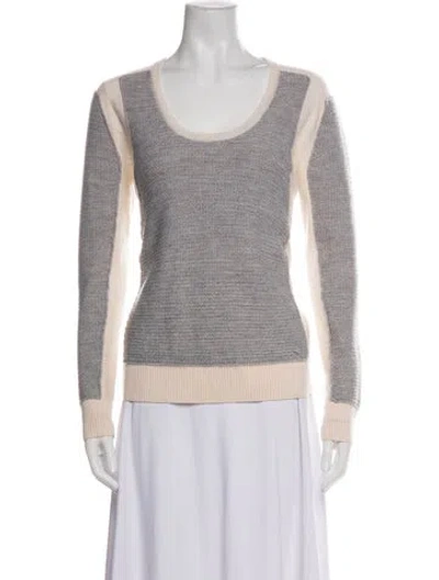 Pre-owned Yigal Azrouël Merino Wool Crew Neck Sweater In Gray