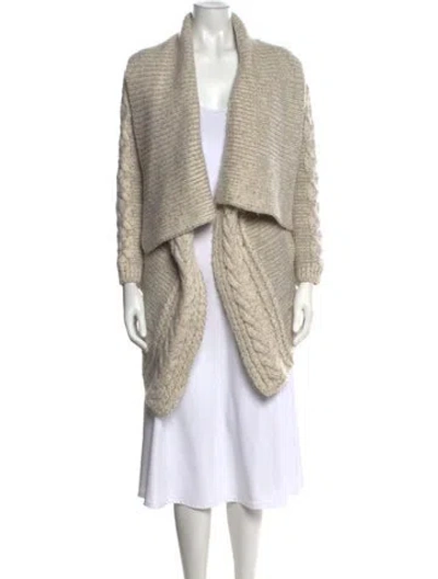 Pre-owned Yigal Azrouël Merino Wool Open Front Sweater In Neutrals