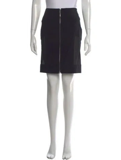 Pre-owned Yigal Azrouël Mesh Accents Mini Skirt In Black
