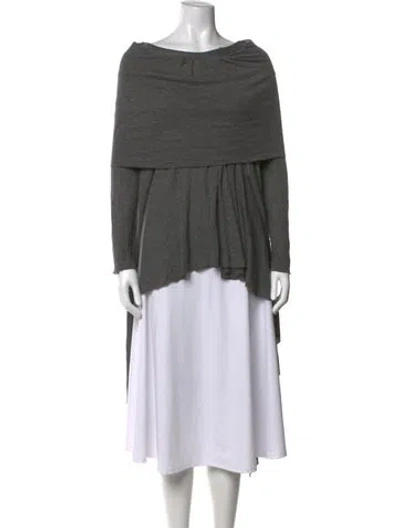 Pre-owned Yigal Azrouël Off-the-shoulder Long Sleeve Top In Grey