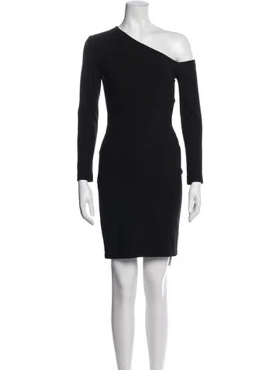 Pre-owned Yigal Azrouël One-shoulder Mini Dress In Black