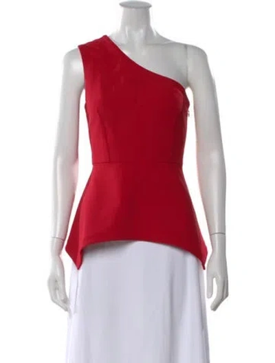 Pre-owned Yigal Azrouël One-shoulder Sleeveless Top In Red