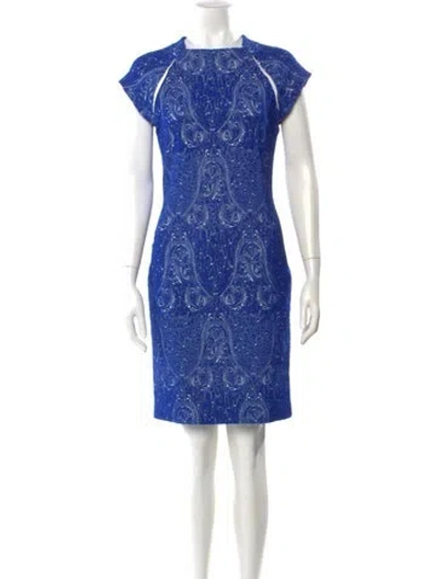 Pre-owned Yigal Azrouël Paisley Print Knee-length Dress In Blue