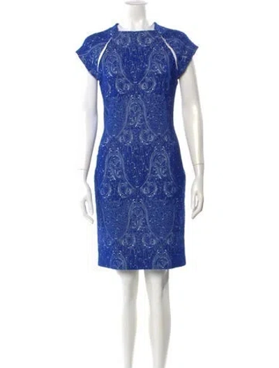 Pre-owned Yigal Azrouël Paisley Print Knee-length Dress In Blue