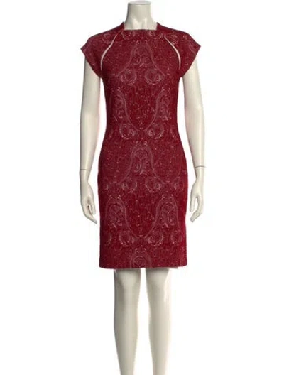 Pre-owned Yigal Azrouël Paisley Print Knee-length Dress In Burgundy