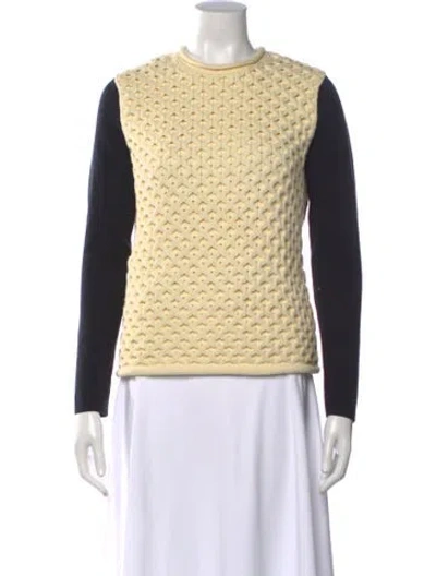 Pre-owned Yigal Azrouël Patterned Crew Neck Sweater In Neutrals