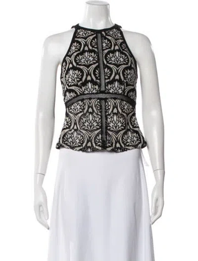 Pre-owned Yigal Azrouël Patterned Halterneck Top In Black