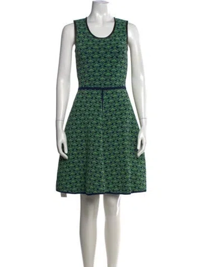 Pre-owned Yigal Azrouël Patterned Knee-length Dress In Green