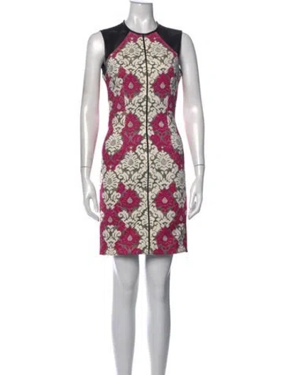 Pre-owned Yigal Azrouël Patterned Knee-length Dress In Pink