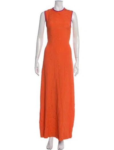 Pre-owned Yigal Azrouël Patterned Long Dress In Orange