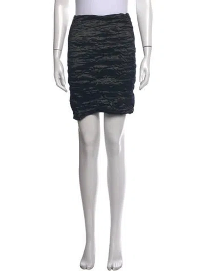 Pre-owned Yigal Azrouël Patterned Mini Skirt In Black