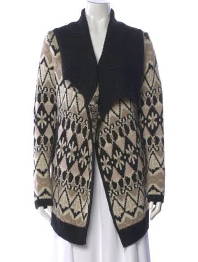 Pre-owned Yigal Azrouël Patterned Open Front Sweater In Multi