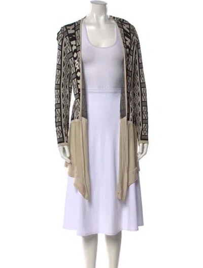 Pre-owned Yigal Azrouël Patterned Open Front Top In Black