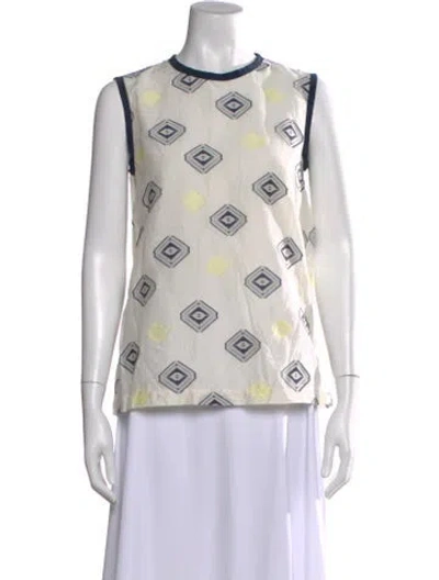 Pre-owned Yigal Azrouël Printed Crew Neck Tunic In Multi