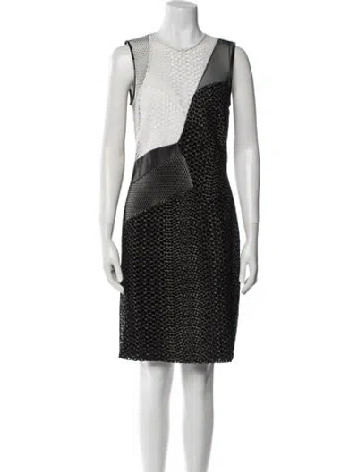 Pre-owned Yigal Azrouël Printed Knee-length Dress In Black