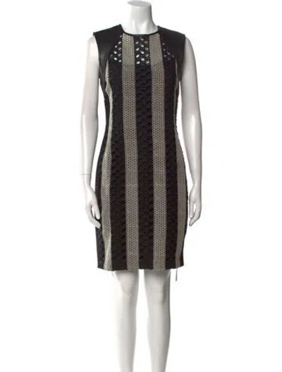 Pre-owned Yigal Azrouël Printed Knee-length Dress In Black