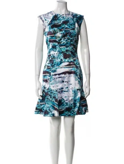 Pre-owned Yigal Azrouël Printed Knee-length Dress In Blue