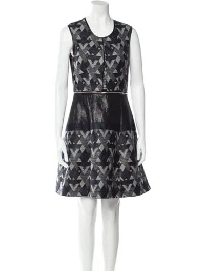 Pre-owned Yigal Azrouël Printed Knee-length Dress In Gray