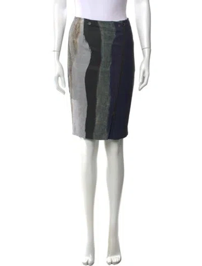Pre-owned Yigal Azrouël Printed Knee-length Skirt In Blue