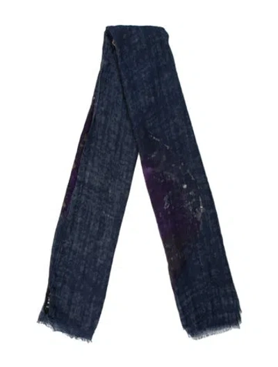 Pre-owned Yigal Azrouël Printed Scarf In Blue