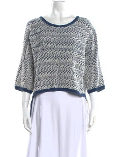 Pre-owned Yigal Azrouël Printed Scoop Neck Sweater