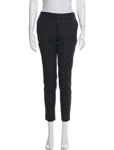 Pre-owned Yigal Azrouël Printed Skinny Leg Pants In Black