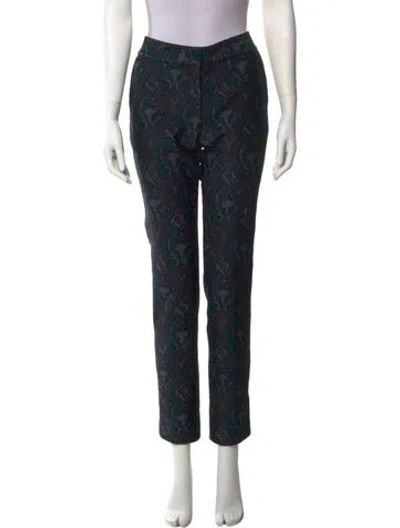 Pre-owned Yigal Azrouël Printed Straight Leg Pants In Black
