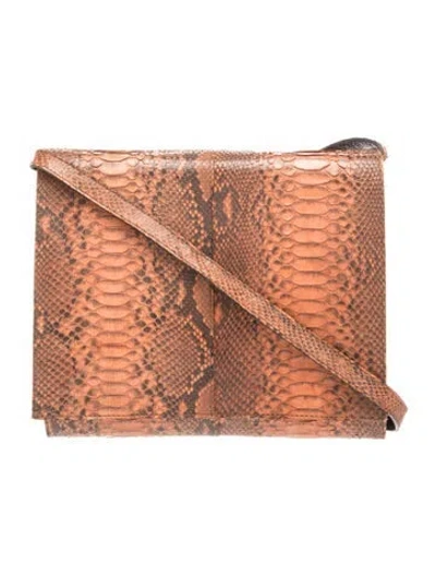 Pre-owned Yigal Azrouël Python Messenger Bag In Brown