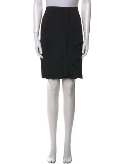 Pre-owned Yigal Azrouël Ruffle Embellishment Knee-length Skirt In Black