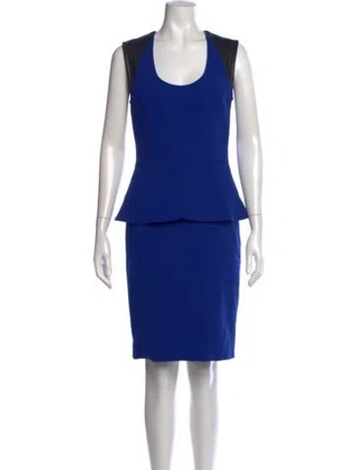 Pre-owned Yigal Azrouël Scoop Neck Knee-length Dress In Blue