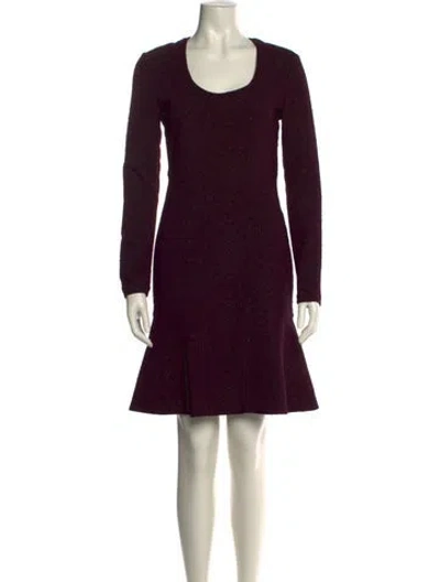 Pre-owned Yigal Azrouël Scoop Neck Knee-length Dress In Purple